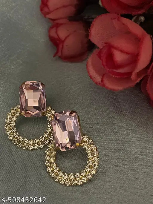 Combo of Seablue ad Pink Partywear Earring Studs