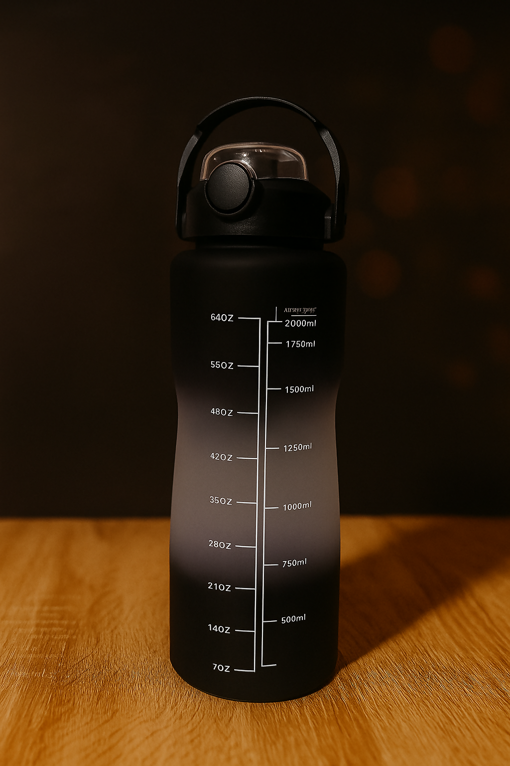 HydroPulse Motivational Water Bottle Set – 3-Pack (300ml to 1L) with Time Markers & Straw Lid – BPA-Free Matte Finish – Black