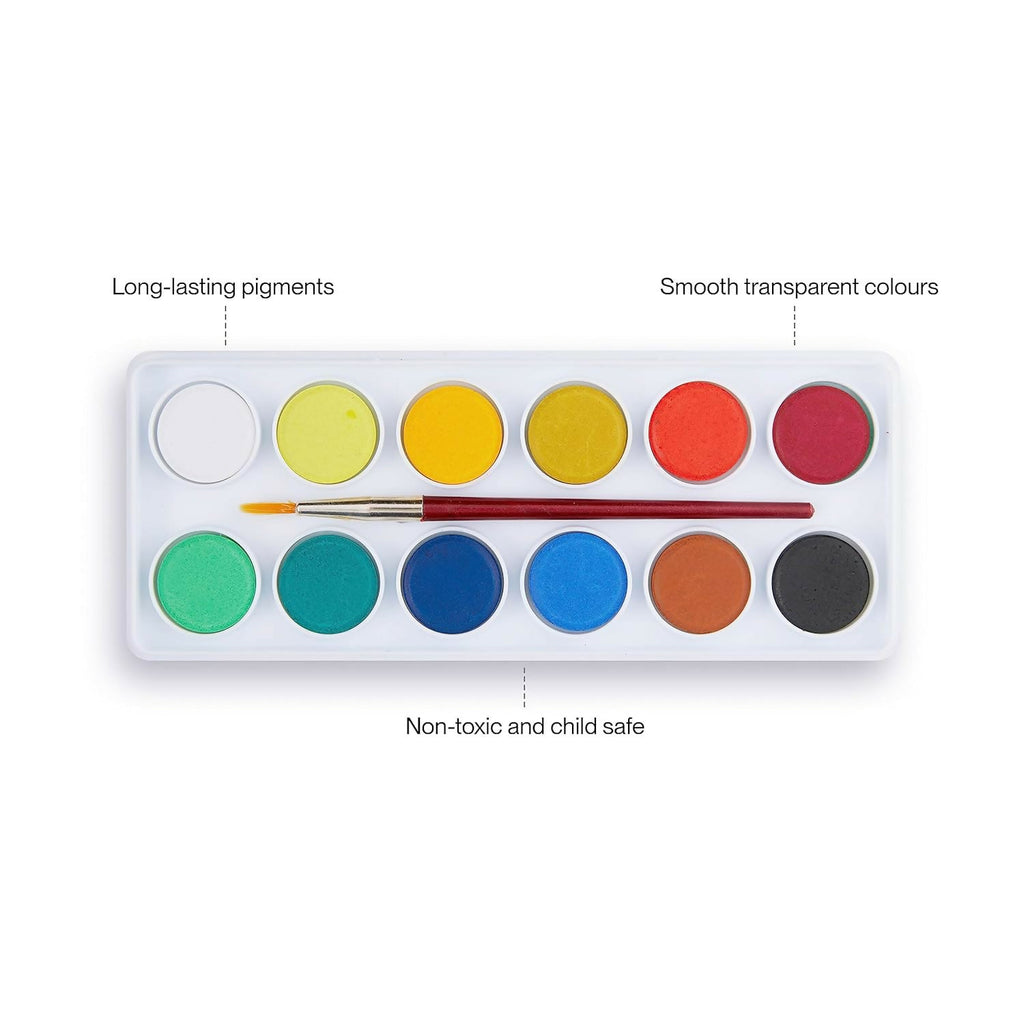 Camel Water Colour Cakes 12 Bright Shades with Free Brush