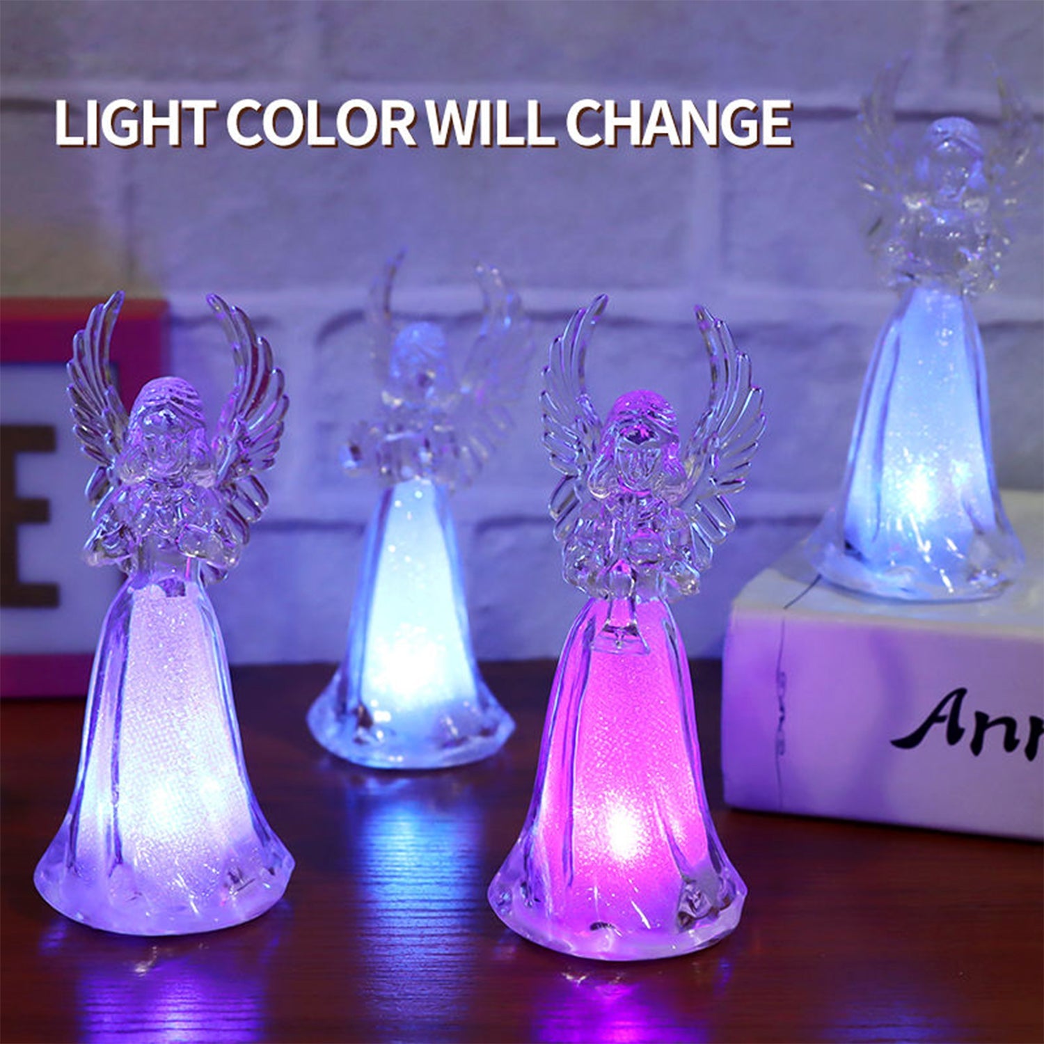 Decorative LED Light-Up Angel Figurines (12 Pc)