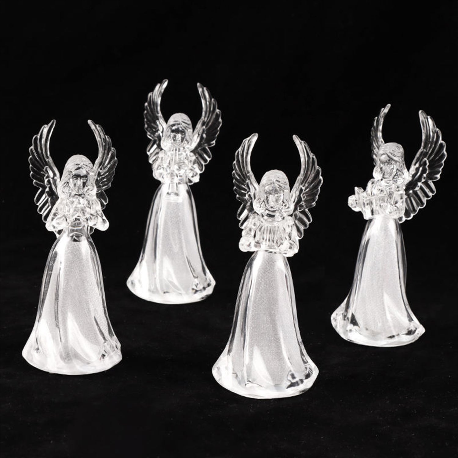 Decorative LED Light-Up Angel Figurines (12 Pc)