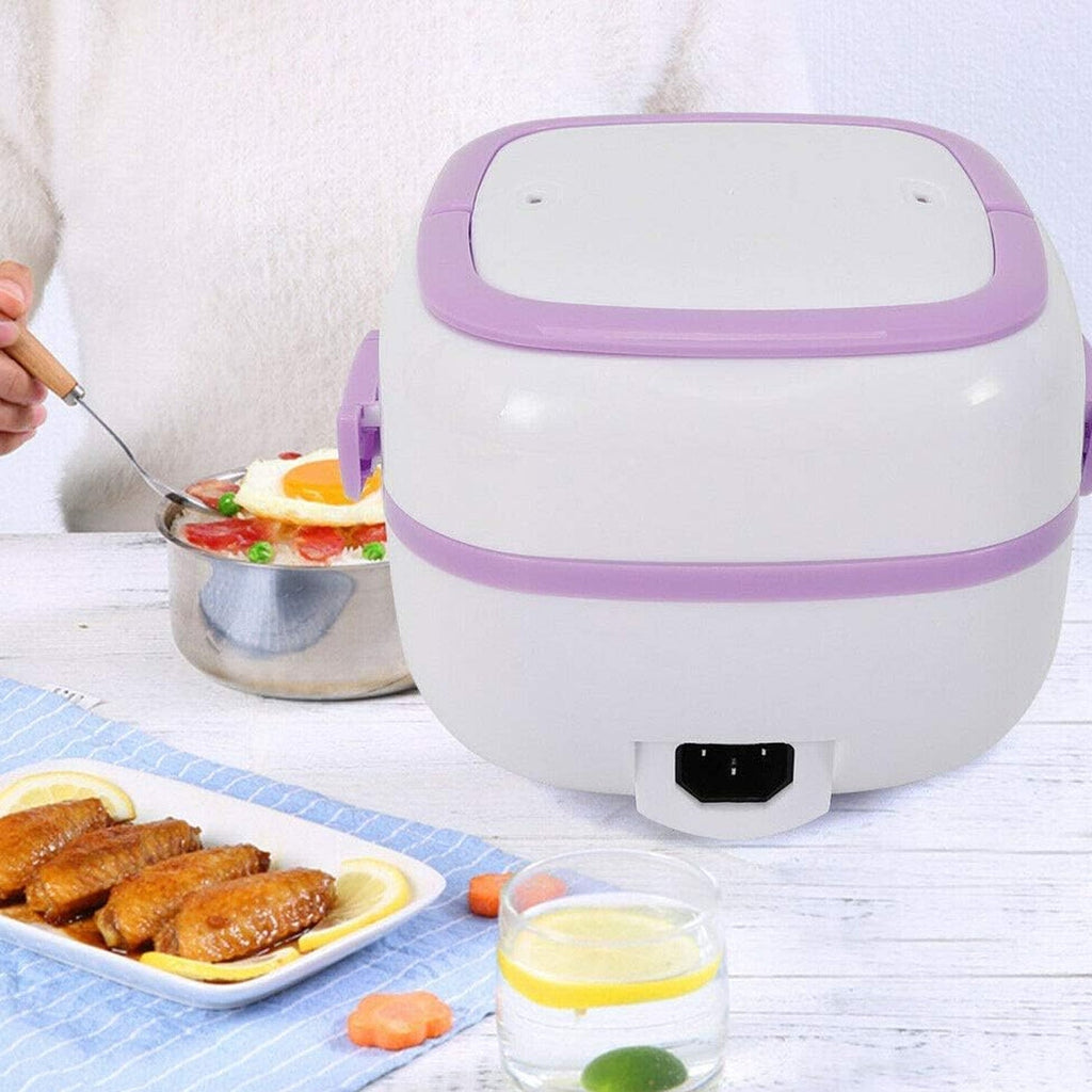 Customize Electric Lunch Box Portable Food Warmer Food Heating Lunch Box Removable Food-Grade Stainless Steel Compartments, 220V 200W, for Car, Truck, office 