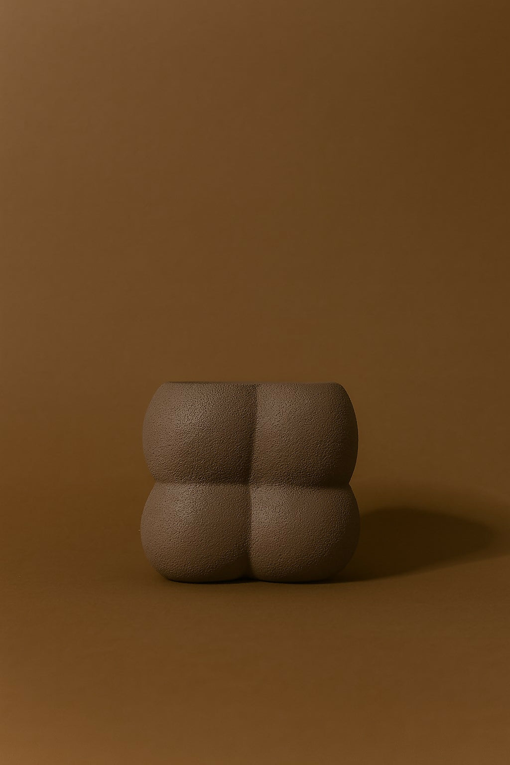 Modern Abstract Bubble Ceramic Planter Pot – Small Matte Brown Indoor Plant Pot with Textured Finish for Succulents, Herbs & Cacti – Unique Sculptural Home Decor Pot for Tabletop or Shelf Display