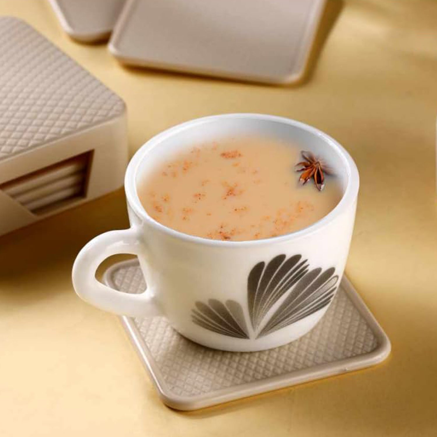 Ganesh Premium Square Coasters with Storage Box (6 Pc / Set)