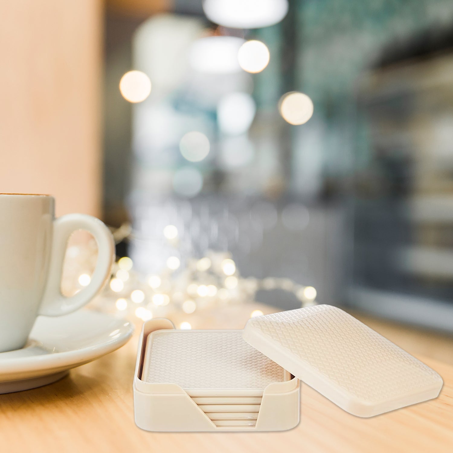 Ganesh Premium Square Coasters with Storage Box (6 Pc / Set)