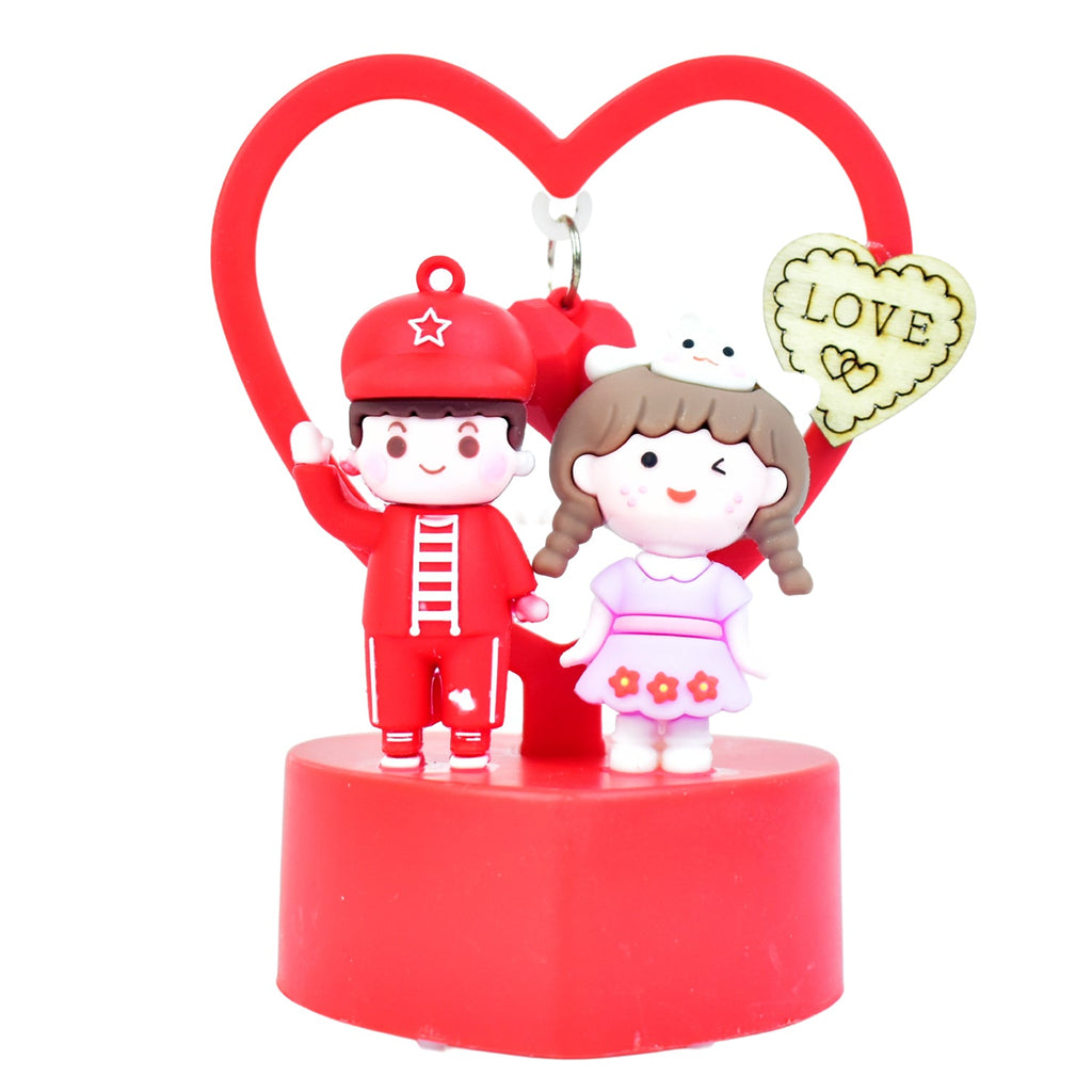 Cute Romantic Couple Love Showpiece with Heart Frame (1 Pc)