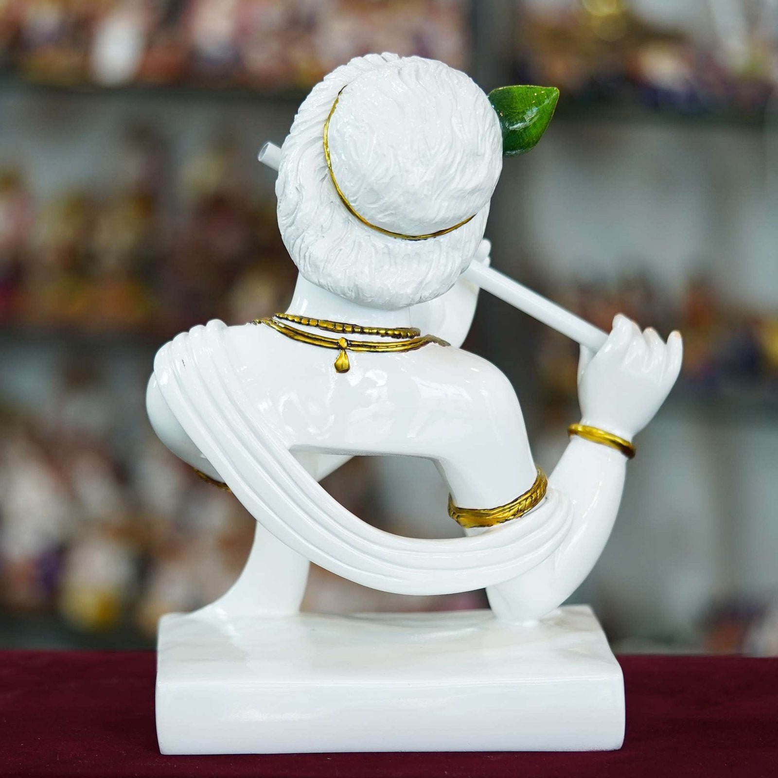 Marble Handmade Flute Krishna For Home Décor Handcrafted Showpiece For Table Décor Temple Décor