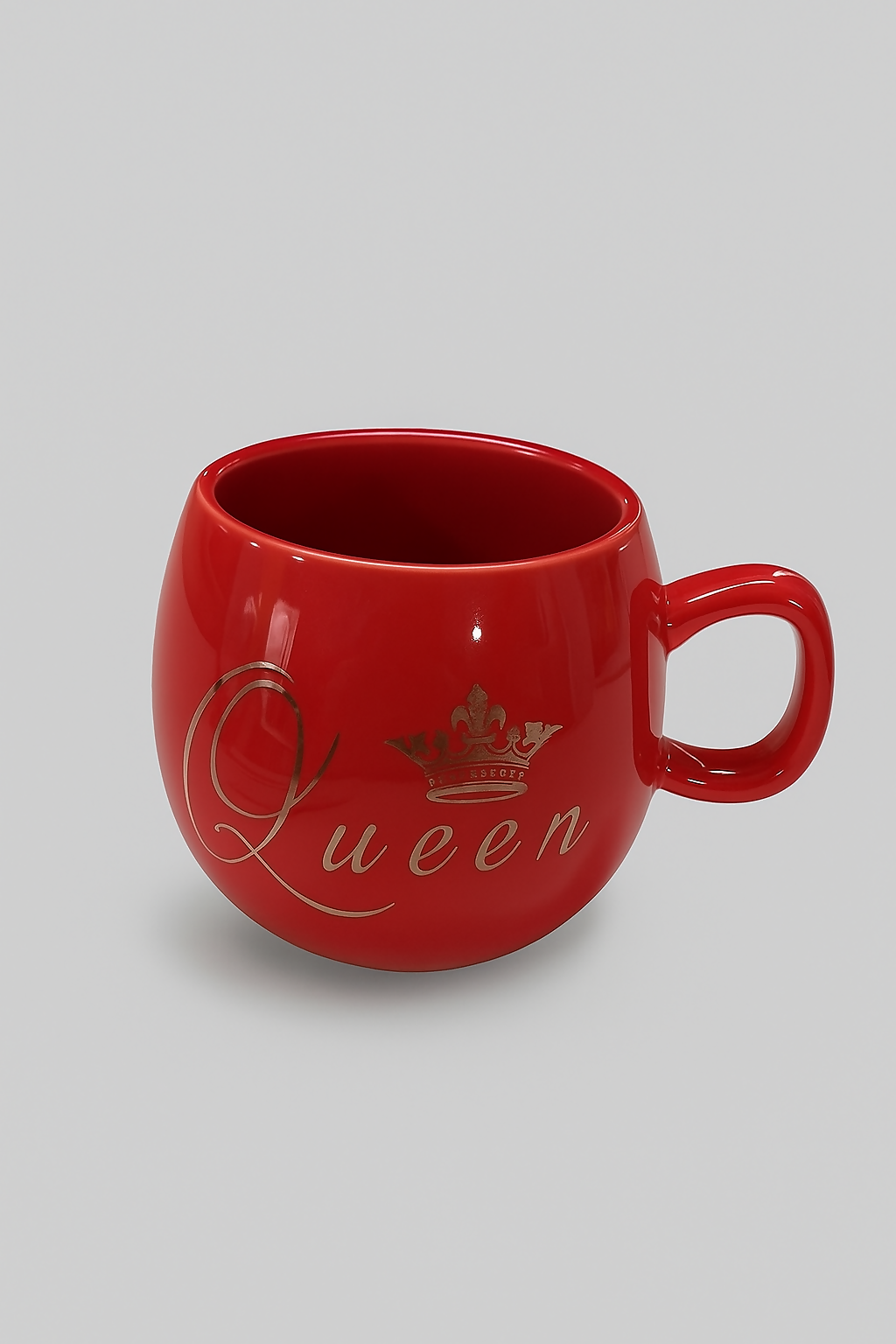 King & Queen Ceramic Mug Set – Elegant Crown Design Coffee Cups for Couples, Valentine’s Day, Anniversary, Wedding or Engagement Gift – Black & Red Glossy Finish (Set of 2, 350ml Each