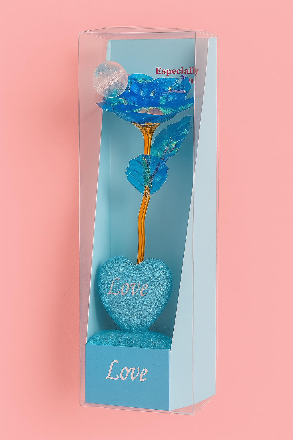 7 Pieces Artificial Golden Foil Rose with Love Heart Message Gift Set | Multicolor Decorative Roses in Transparent Box | Especially For You Valentine's Gift for Girlfriend, Wife, Anniversary, Birthday