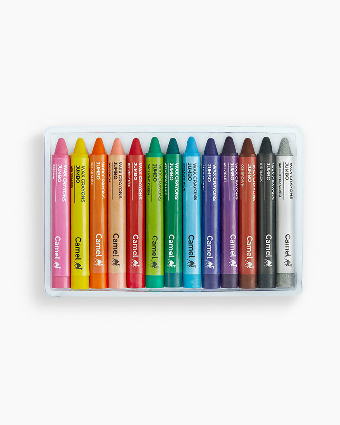 Camlin Wax Crayons Jumbo 13 Shades with Glitter Crayon