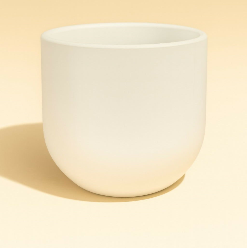 Modern Boho Ceramic Planter Pot with Geometric U-Shape Pattern – Matte Finish Indoor Flower Pot for Living Room, Bedroom & Office Home Decor (Cream & Terracotta, Medium)