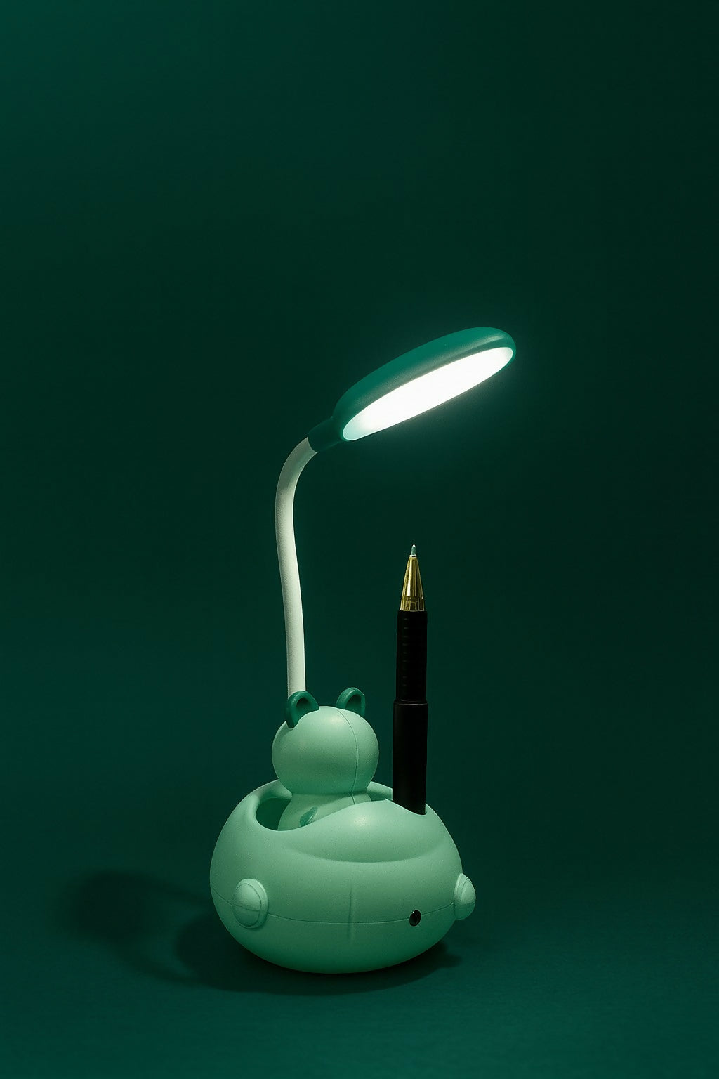 Adorable Spaceship Frog Night Lamp with LED Desk Light – USB Rechargeable, 360° Flexible Hose, Eye-Caring Reading Light for Kids Bedroom, Study Table & Home Décor