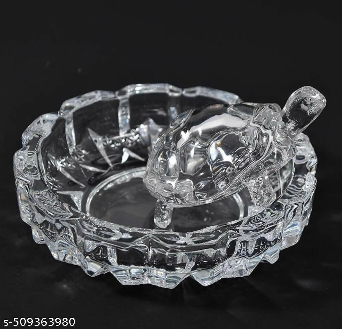 Crystal Turtle Decorative tray Crystal Tortoise Glass Kachua with Beautiful Bowl Plate Fengshui Vastu Set for Good Luck Feng Shui Turtle Best Gift for Office Showcase Showpiece and Home Décor