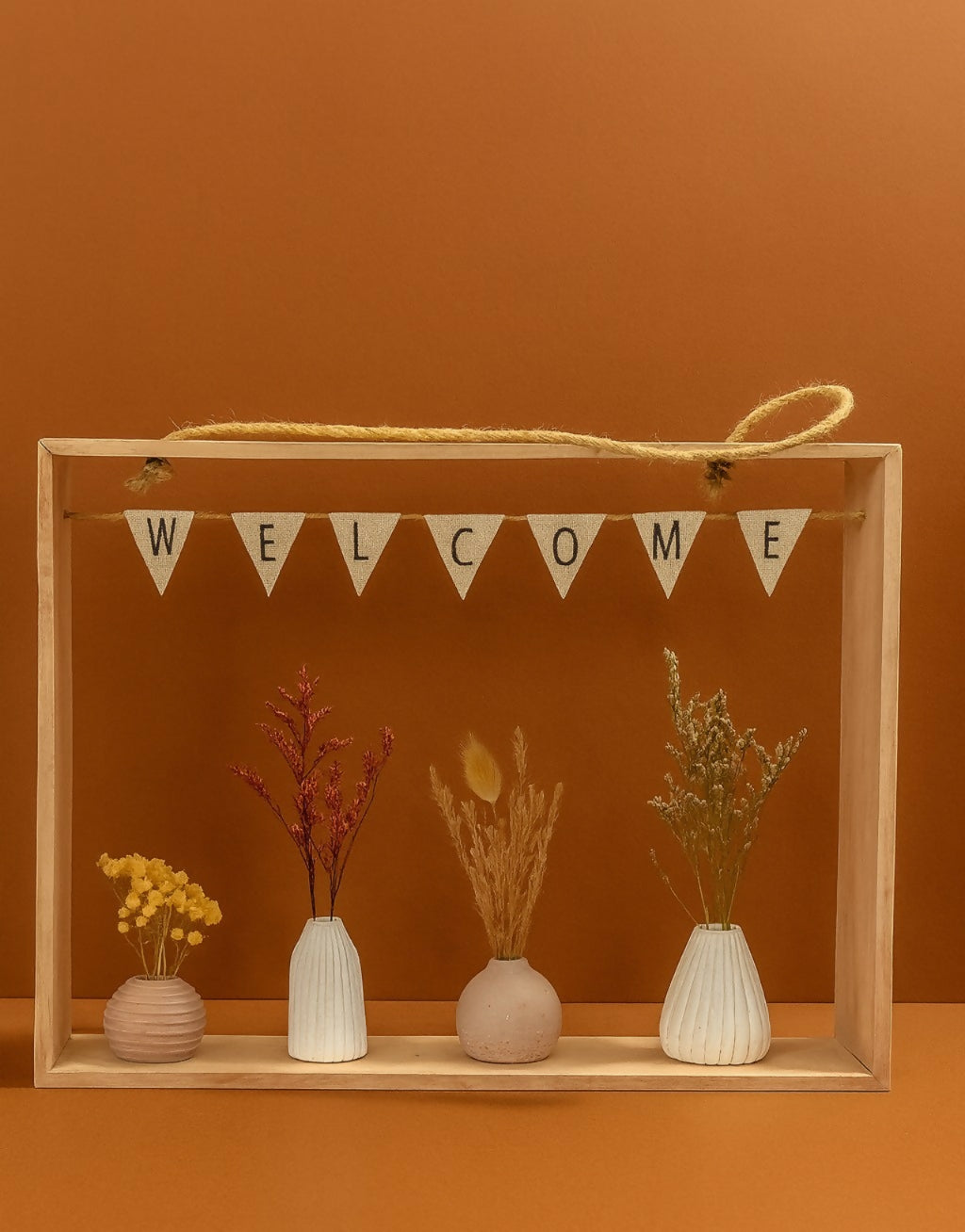 Decorative Ceramic Vases with Artificial Dried Flowers – Minimalist Modern Tabletop Centerpieces for Home, Office & Event Décor