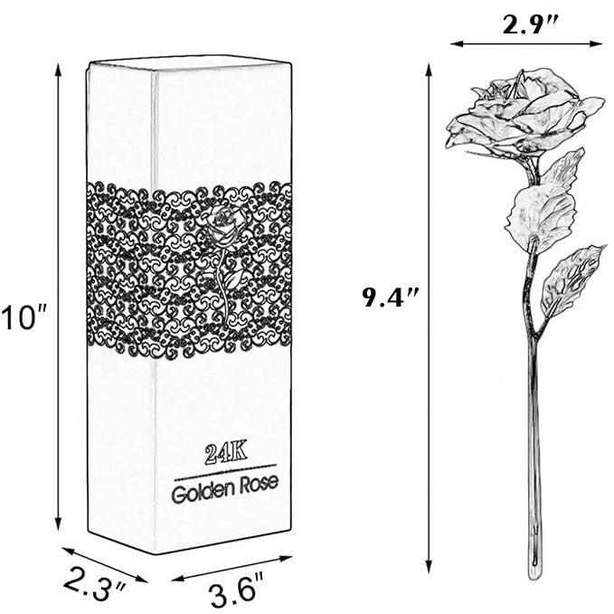 24K Gold Foil Artificial Rose with Gift Box | Eternal Golden Rose for Valentine’s Day, Anniversary, Birthday, Wedding, Mother’s Day & Romantic Gifts for Wife, Girlfriend, Mom & Loved Ones