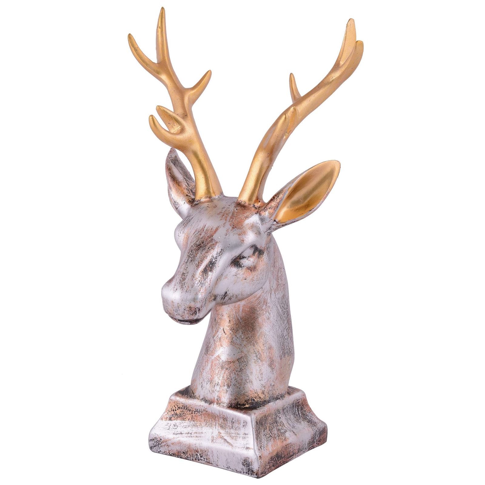 Resin Deer Head Showpiece Animal Figurine for Table Top Good Luck Vaastu Statue