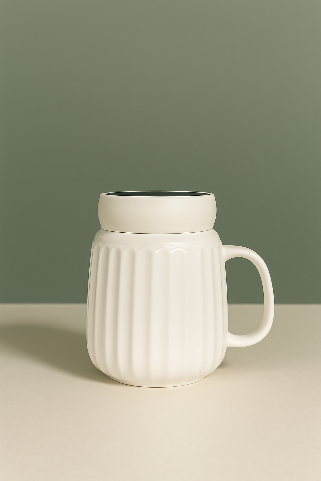 Elegant White Ceramic "Mrs" Coffee Mug with Golden Script and Lid – Premium Matte Finish Tea Mug for Women – Romantic Gift for Wife, Girlfriend, or Bride