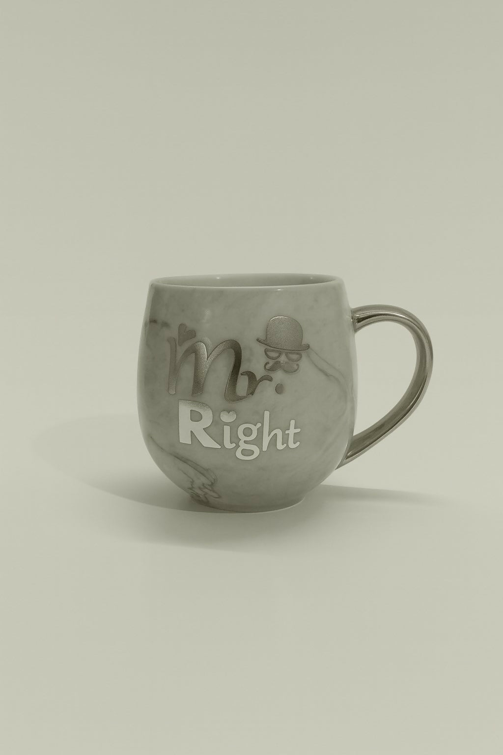 Mr. Right Grey Marble Ceramic Coffee Mug with Golden Handle – Funny Husband Gift Tea & Coffee Cup – Perfect for Anniversary, Valentine’s Day, Wedding, Birthday & Special Occasions