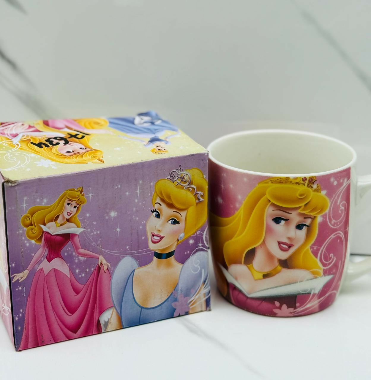 Cute Cartoon-Themed Ceramic Mug for Kids – Pink Printed Mug with Stylish Handle – Ideal for Gifting & Daily Use