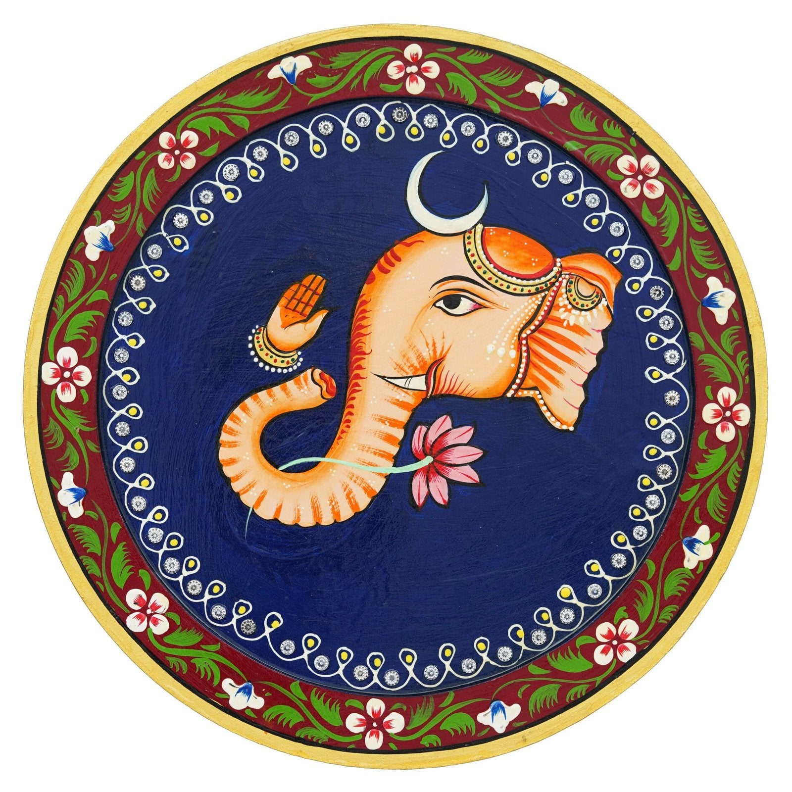 Hand-Painted Ganesha Pichwai Wall Plate