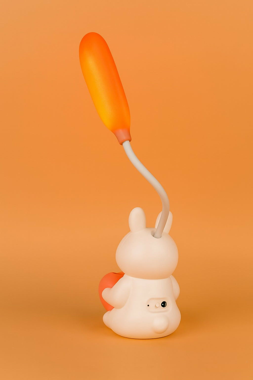 White Bunny LED Desk Lamp with Heart Pen Holder – USB Rechargeable Flexible Gooseneck Eye Protection Study Light for Kids, Cute Night Lamp for Bedroom, Study Table & Gifts