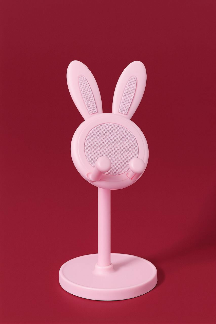 Cute Bunny Ears Mobile Phone Holder Stand – Adjustable Desk Mount for Smartphones, Multifunctional Charging Stand for Kids & Adults, Decorative Rabbit Design