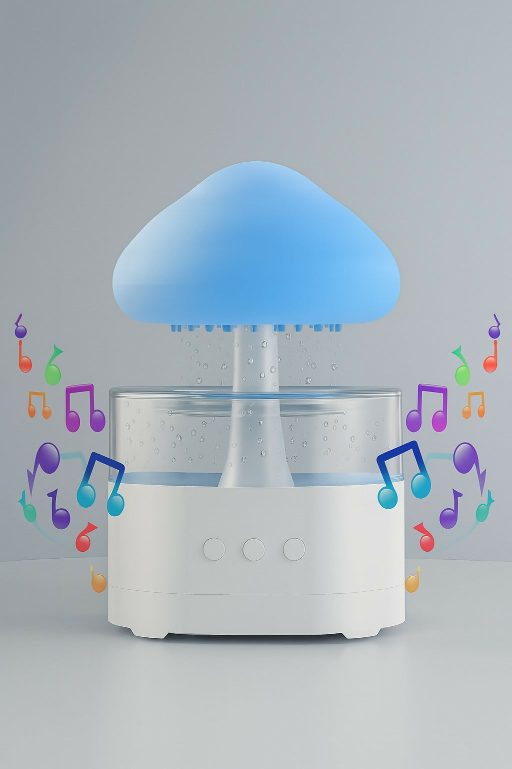 Mushroom Rain Drop Humidifier with Bluetooth Speaker – 3-in-1 Night Light, Aromatherapy Diffuser, Anti-Spill Design, 3 Switch Modes – Quiet Cool Mist Air Purifier for Bedroom, Office, Kids, Home Decor