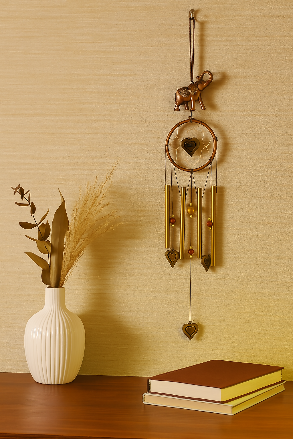 Harmony Hearts Wind Chime Wind Chimes For Home Decor&Balcony Hanging For Positive Energy With Melody Sound Steel Windchime