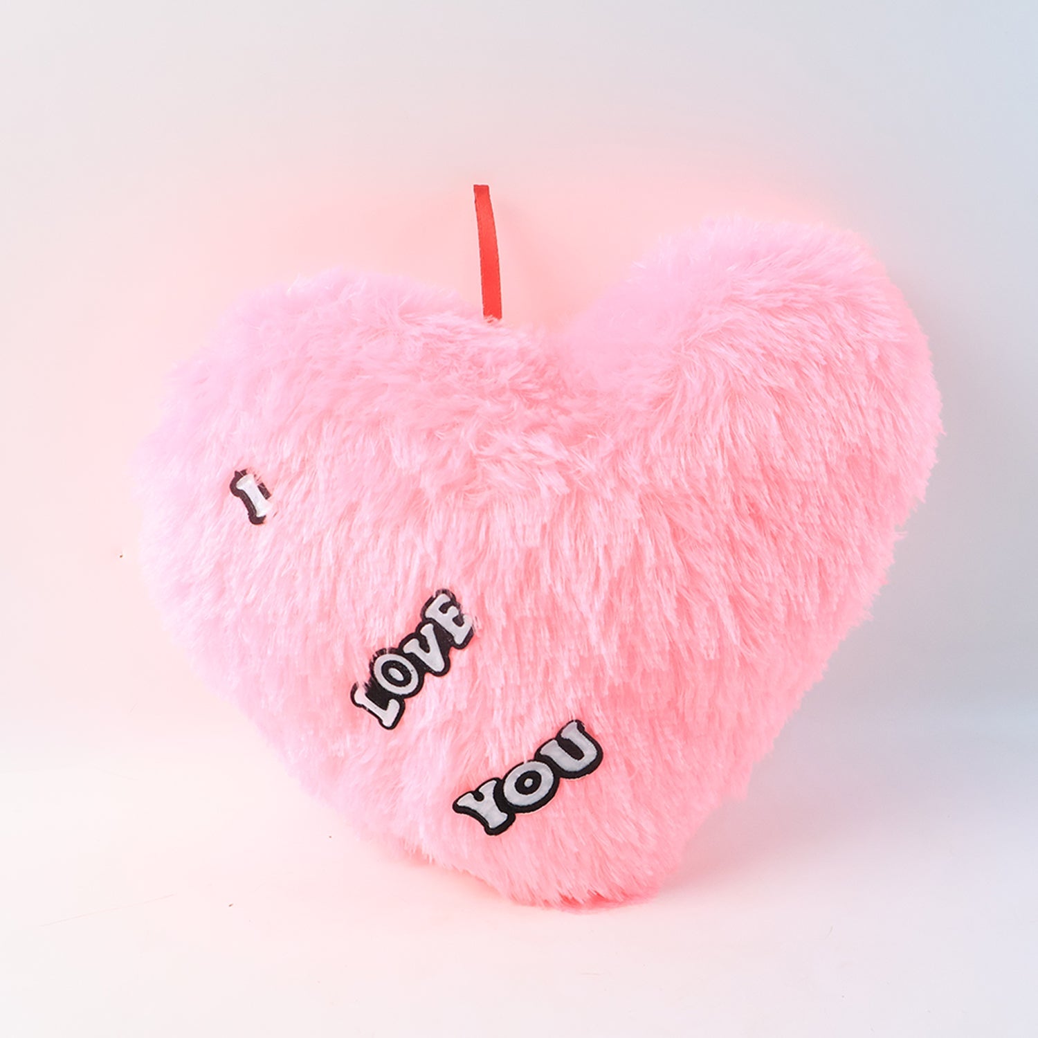 Soft Plush Heart Shape Cushion with "I Love You" (1 Pc)