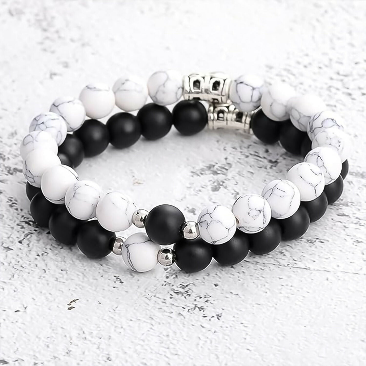 Silver Shine Magnetic Attraction Heart Couple  Bracelet