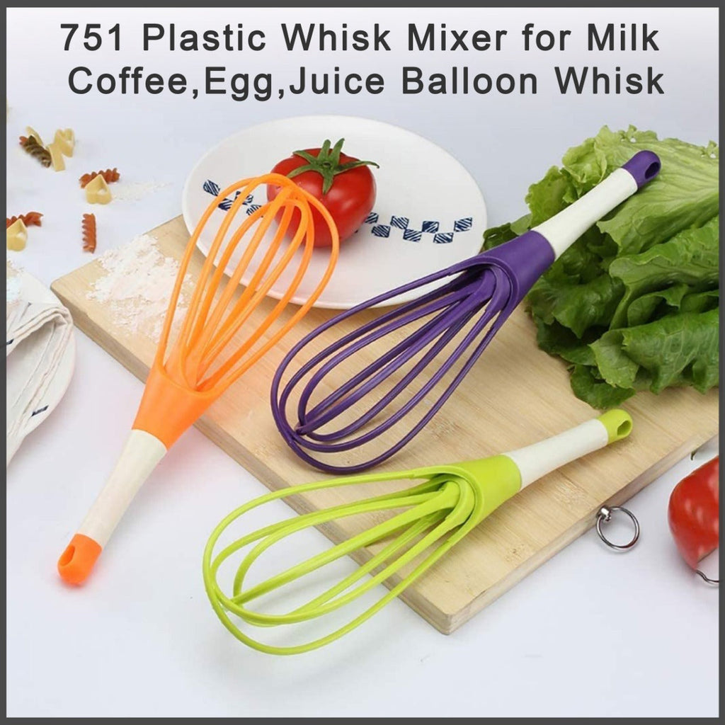 Plastic Whisk Mixer for Milk, Coffee, Egg, Juice Balloon Whisk