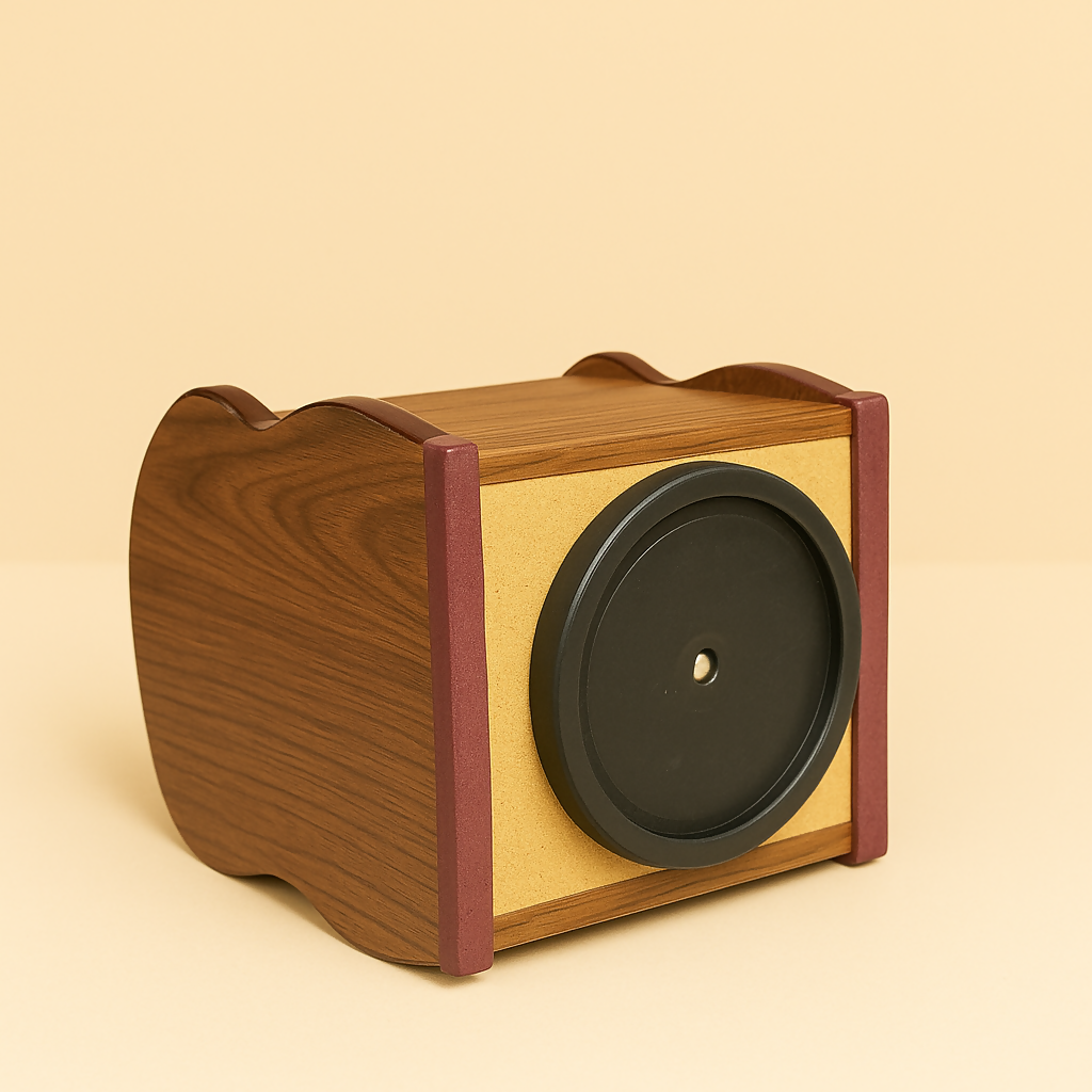 Elegant Wooden Desk Organizer with Dual-Tier Storage – Office Tabletop Caddy for Pens, Stationery, and Accessories – Premium Brown Curved Edge Design for Home and Office Deco