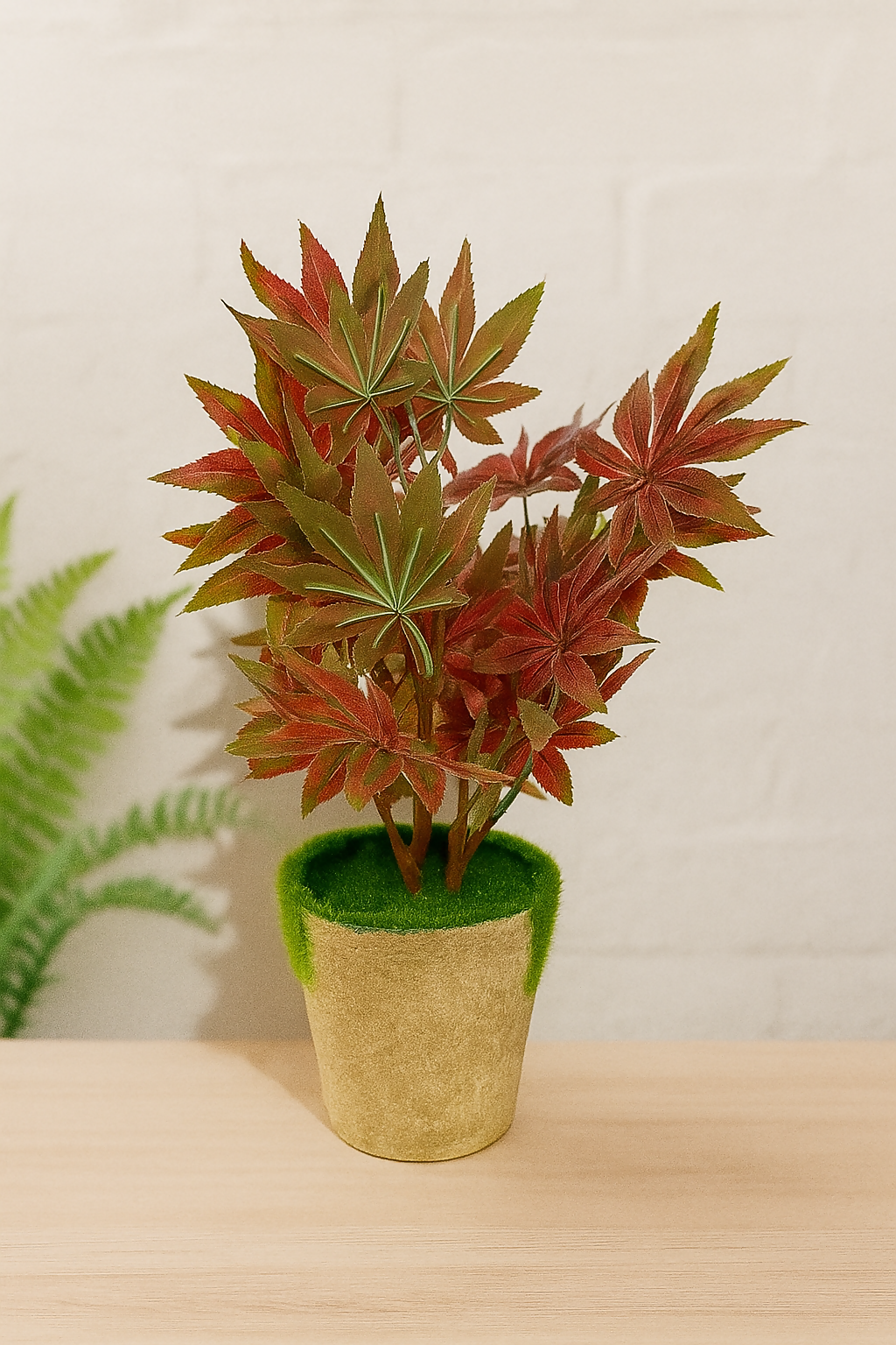 MapleCharm Faux Plant Ornamental Plant for Indoor and Outdoor, Home, Shop, Office, Restaurant Decor Dark Green (Pack of 1), Plastic