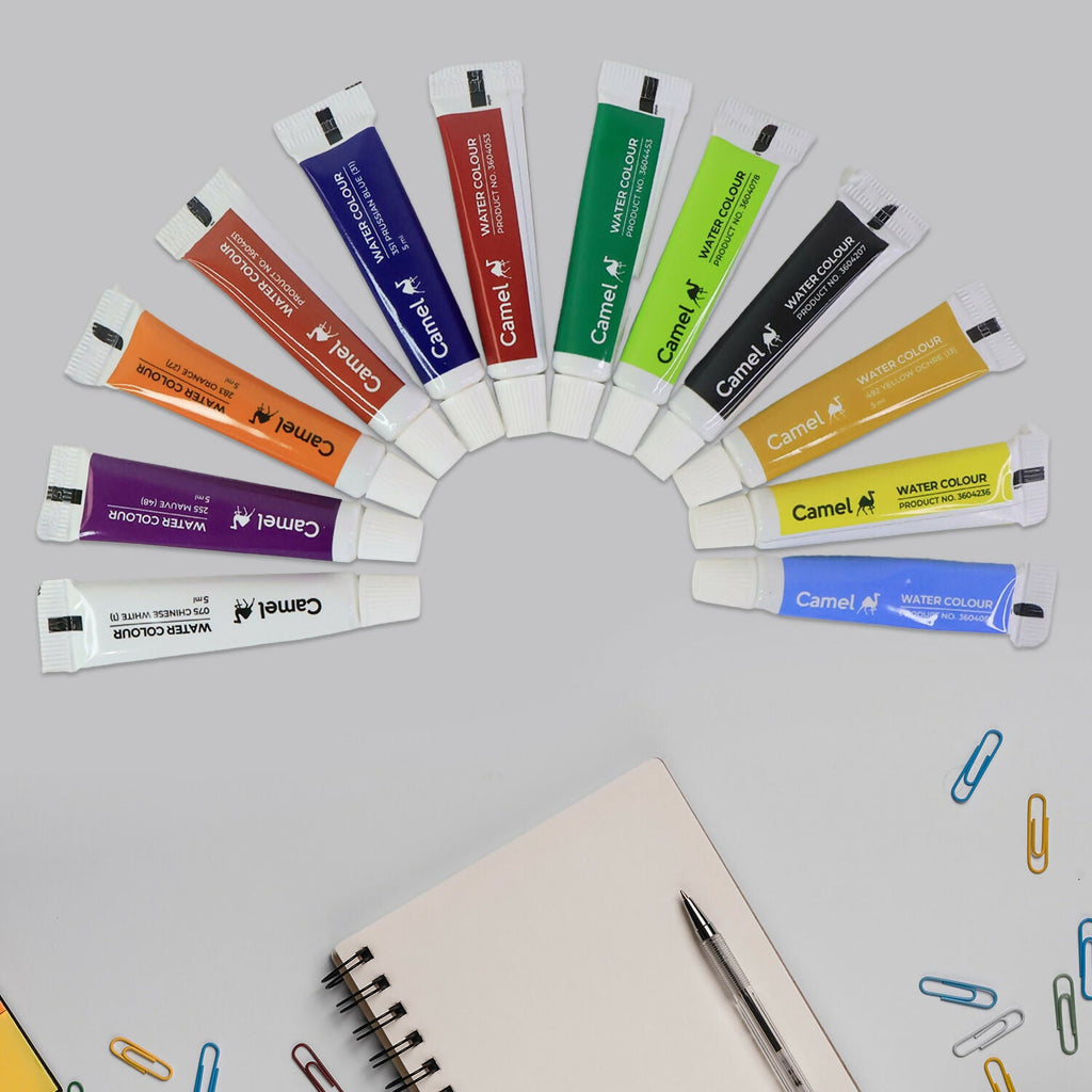 Camel Water Colour Tubes 12 Shades (5 ml Each)