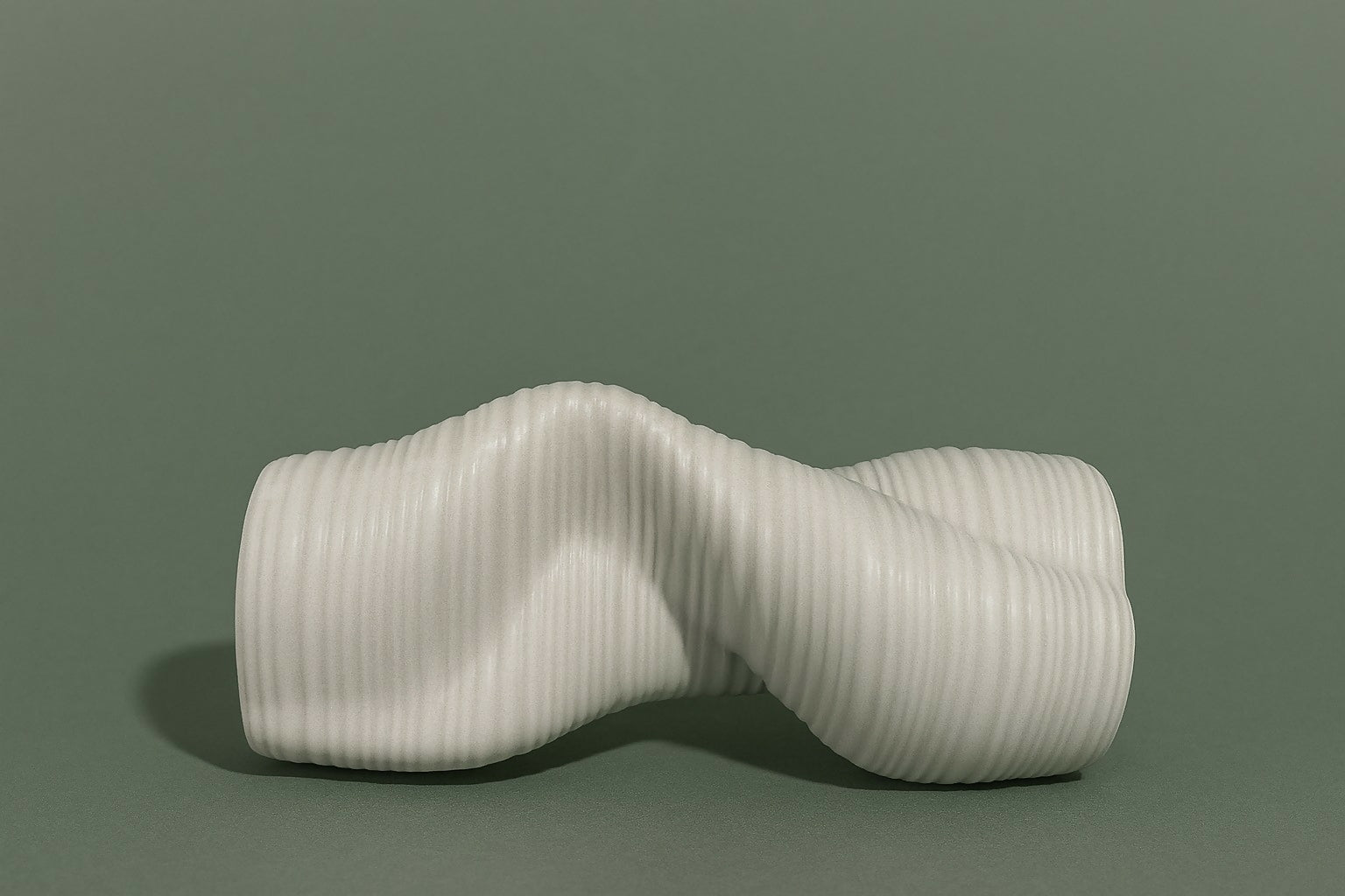 HOME DECOR Modern White Twisted Ceramic Vase for Home Decor – Ribbed Hourglass Design Decorative Pot for Center Table, Living Room, Shelf Styling, Minimalist Boho Interior Accent