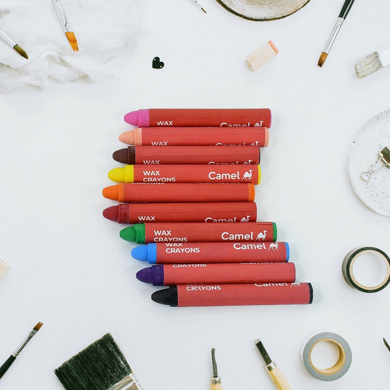 Camel Wax Smooth Crayons - 10 Shades