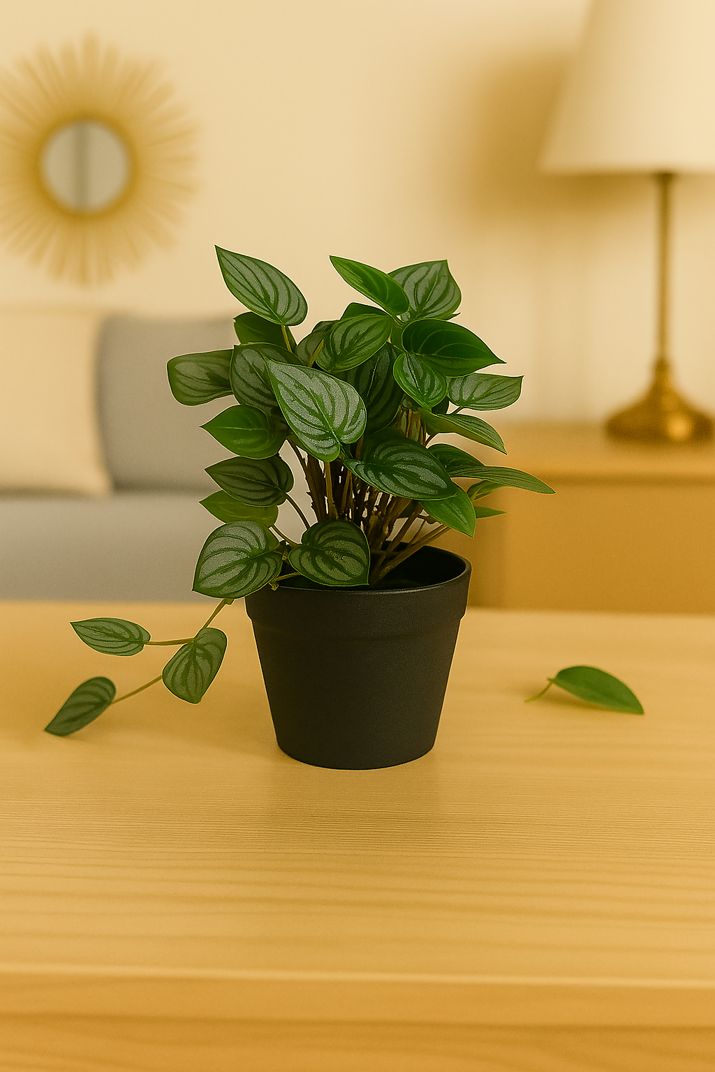 VerdeCharm Mini Ornamental Plant for Indoor and Outdoor, Home, Shop, Office, Restaurant Decor Dark Green (Pack of 1), Plastic