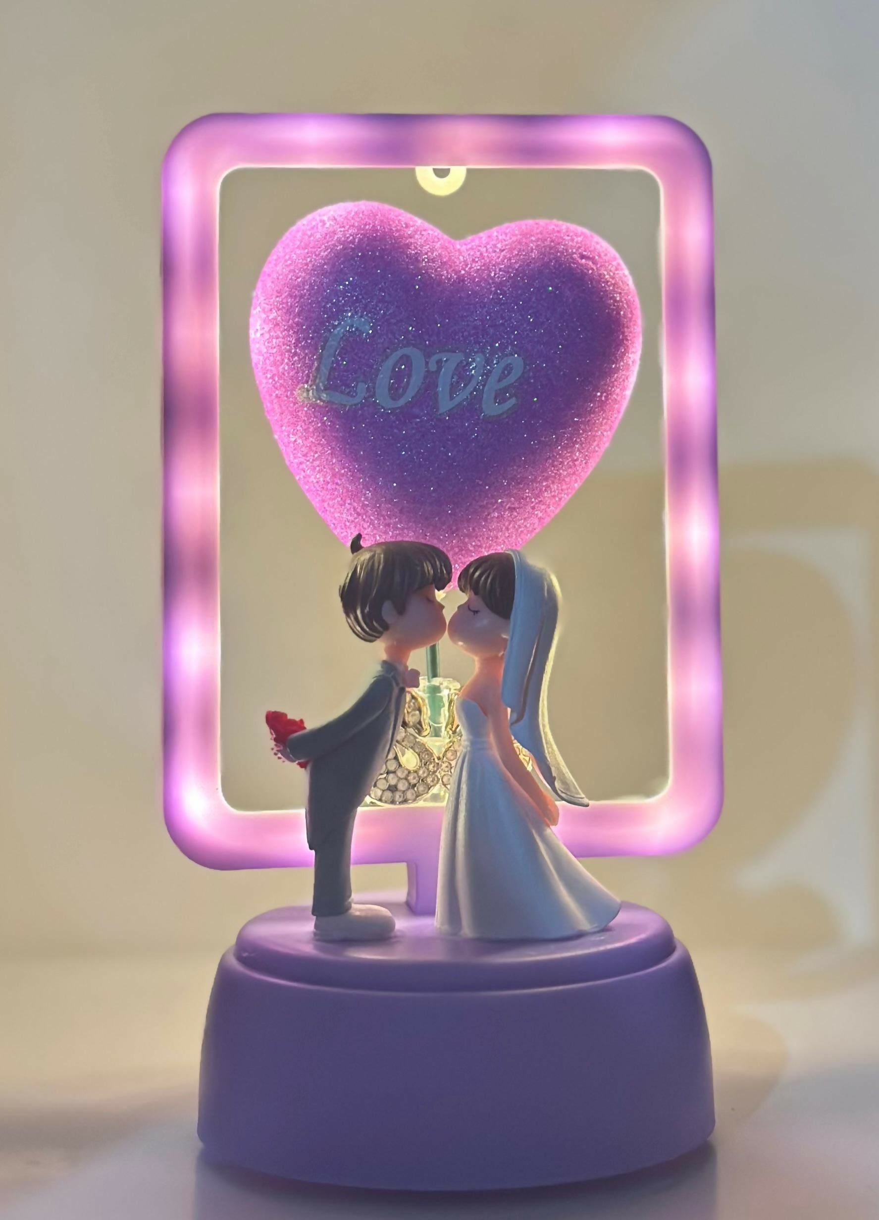 Wedding Love LED Showpiece Creative Love Couple Light Gift Set, Anniversary Christmas New Year Valentine's Decorative Showpiece