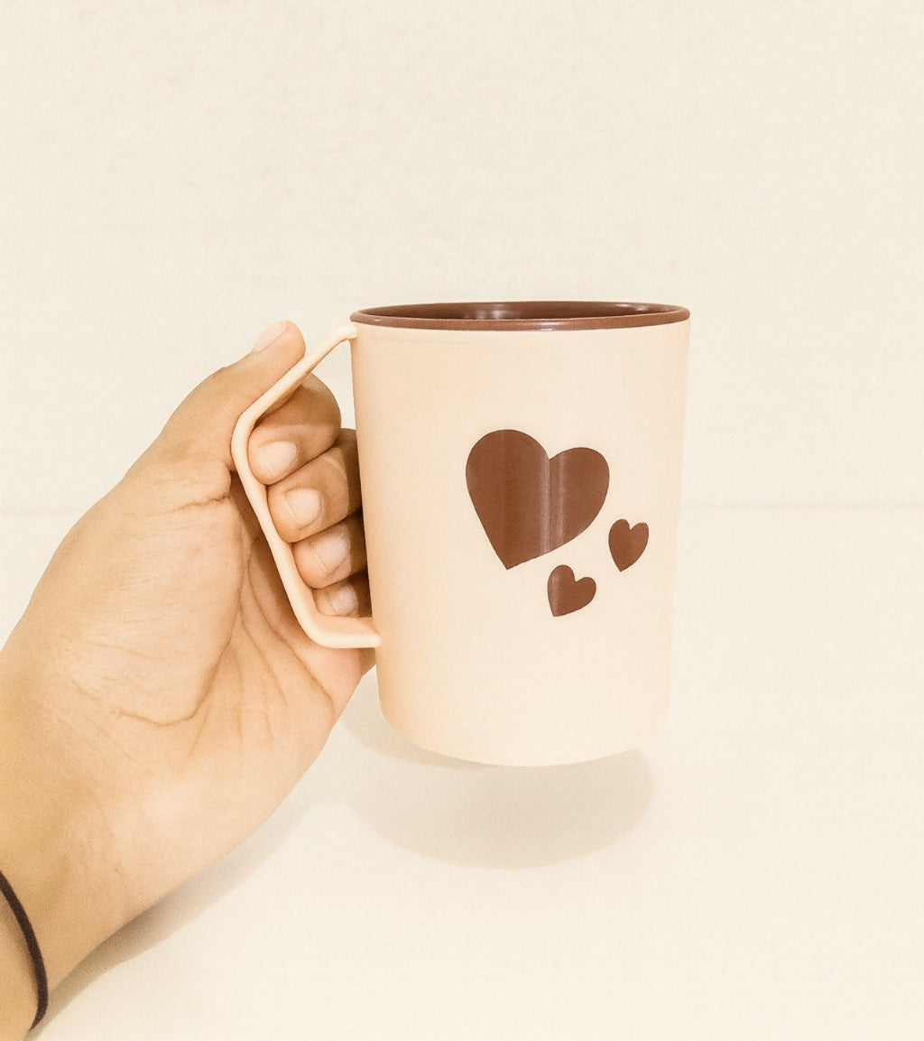 Cute Pink Coffee Mug with Heart & Arrow Design | Stylish Lightweight Cup for Tea, Coffee, Milk & Beverages | Romantic Gift for Couples, Friends & Kids