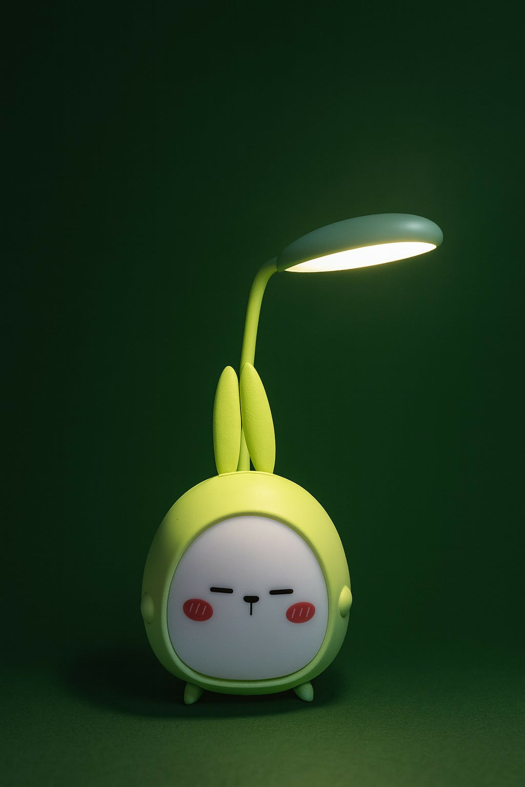 Cute Bunny Face Night Lamp with LED Desk Light – USB Rechargeable, 360° Flexible Hose, Eye-Caring Study & Reading Light for Kids Bedroom, Study Table & Home Décor