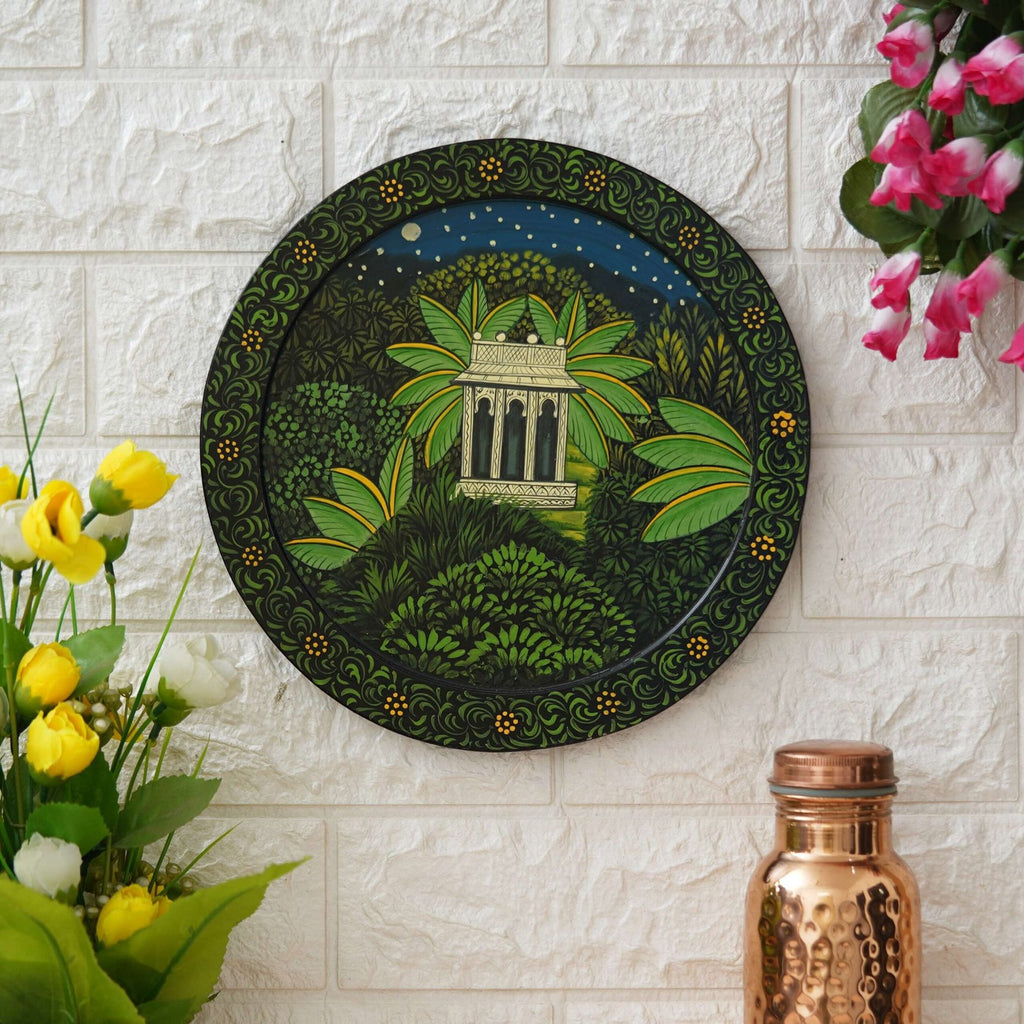 Traditional Pichwai Painting: A House in the Jungle Paradise