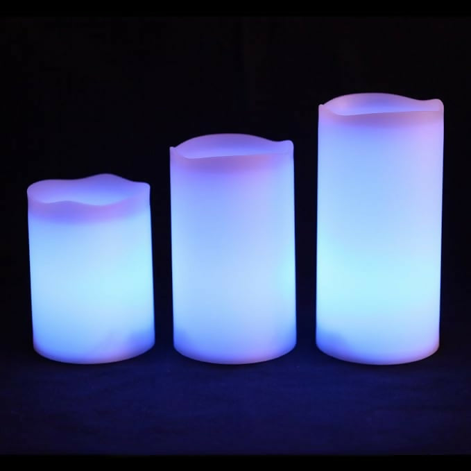 LED Flameless Candles with Remote – Multicolor Changing Set OF 3 LED Candles with Remote Control Set of 3 Color Changing Flameless Smokeless Candles, Perfect for Home Decoration, Christmas, Birthday, Diwali, Battery Operated LED Candle Lights