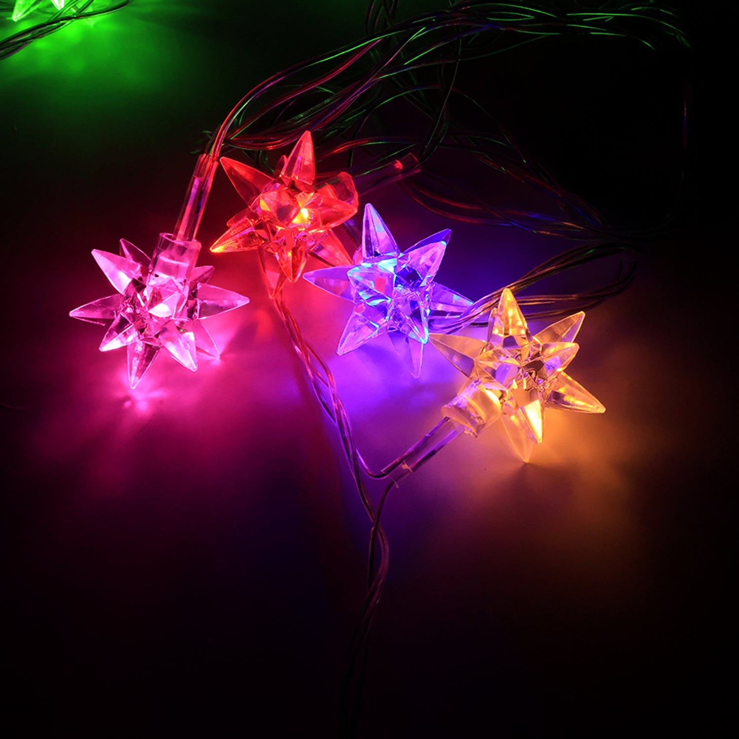 Multicolor LED Decorative String Light with Star-Shaped Covers (8 Meter)