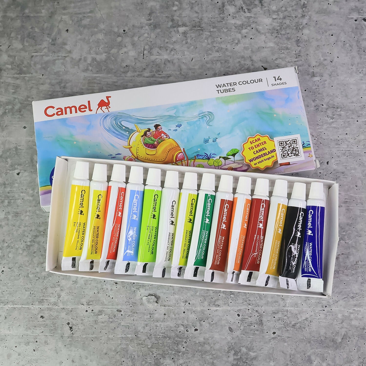 Camlin Water Colour Tubes 14 Shades Set
