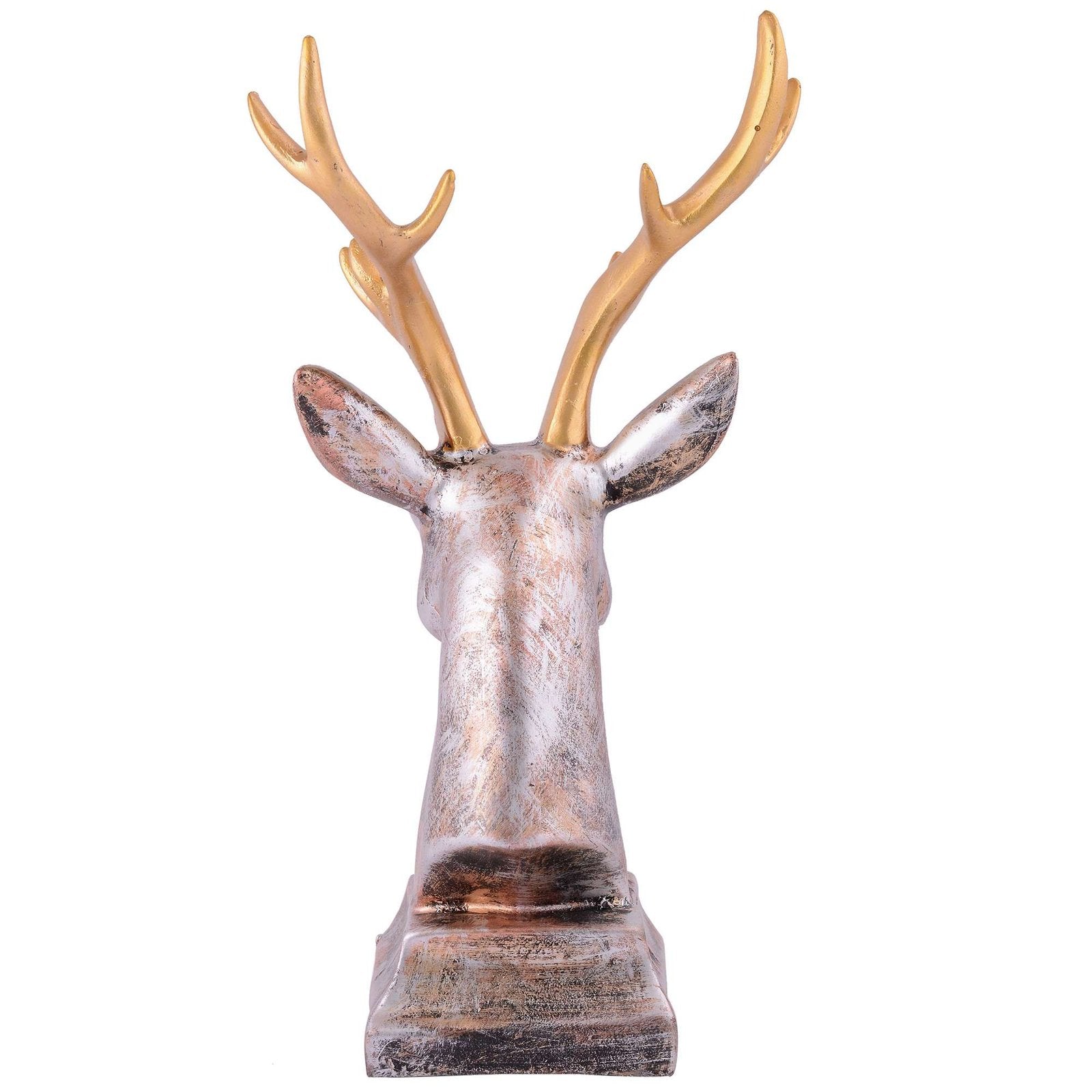 Resin Deer Head Showpiece Animal Figurine for Table Top Good Luck Vaastu Statue