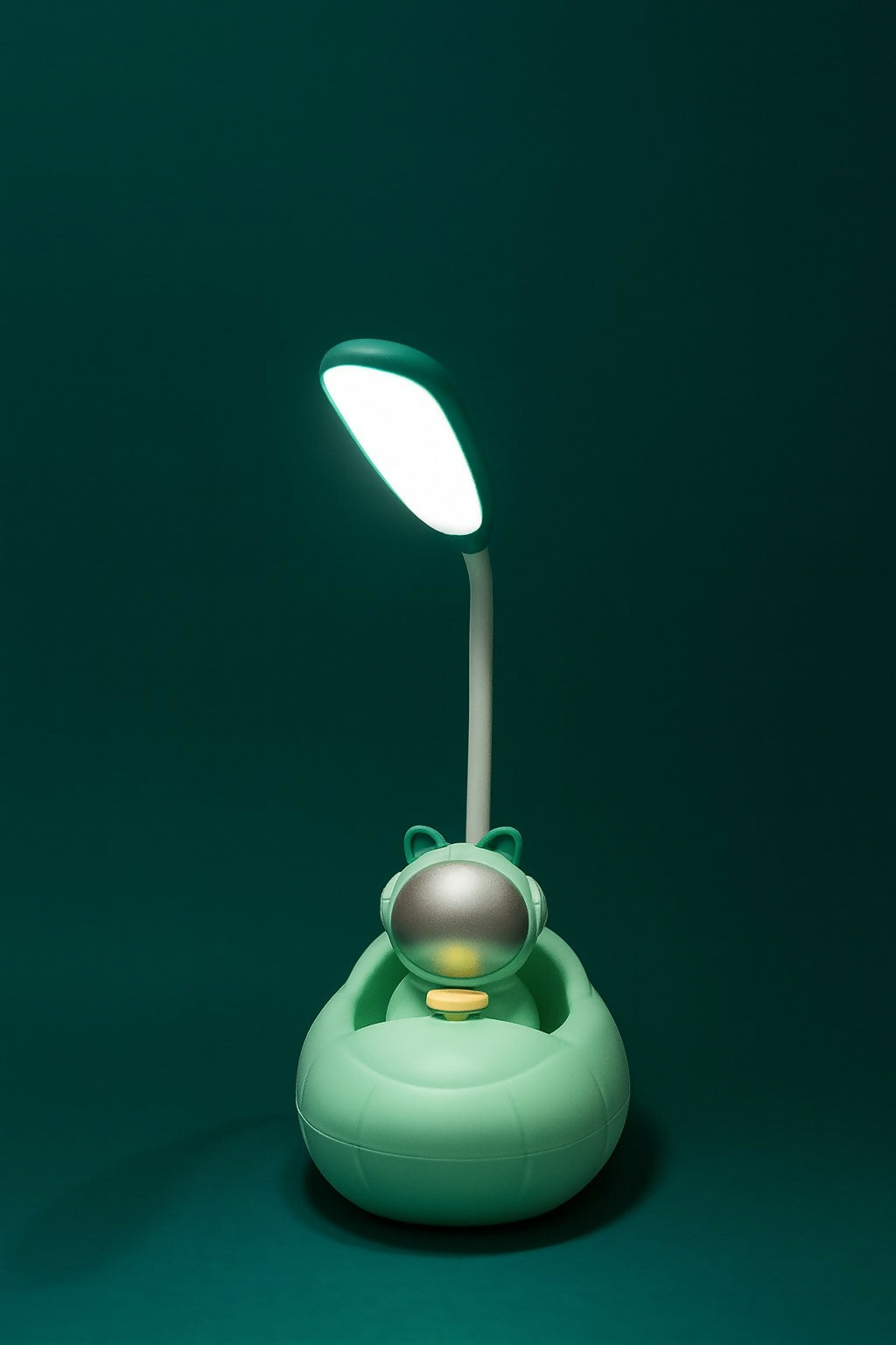 Adorable Spaceship Frog Night Lamp with LED Desk Light – USB Rechargeable, 360° Flexible Hose, Eye-Caring Reading Light for Kids Bedroom, Study Table & Home Décor