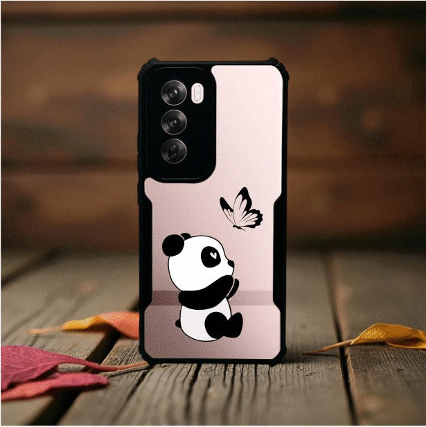 Panda and Butterfly Mobile Cover For Oppo Reno 12 Pro