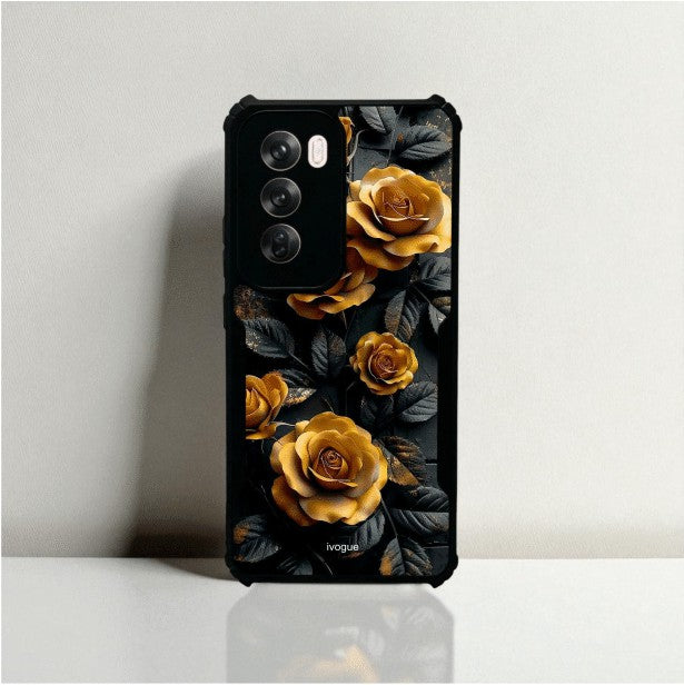 Golden Rose Mobile Cover For Oppo Reno 12