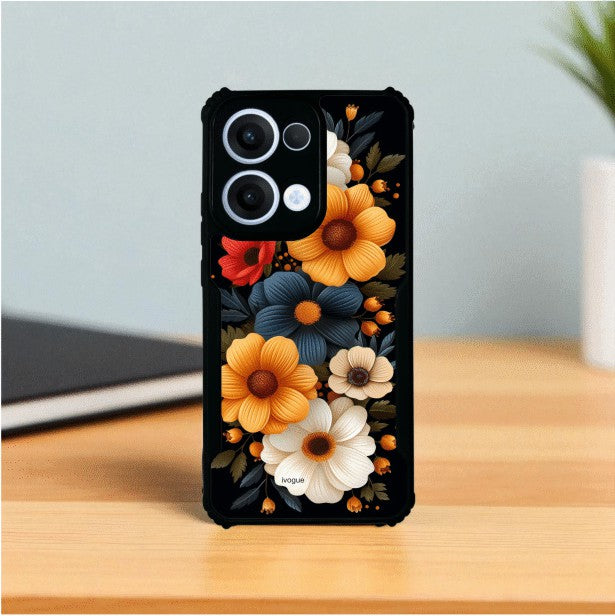 Retro Petals Mobile Cover For OPPO Reno 13