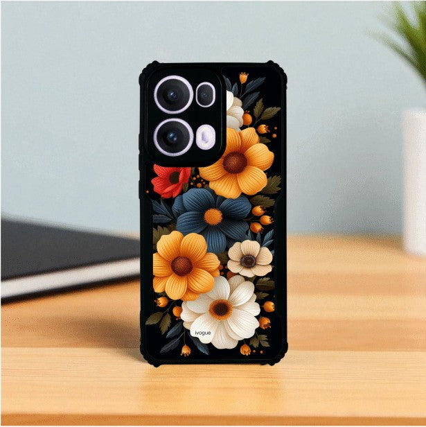 Retro Petals Mobile Cover For Oppo Reno 13 Pro
